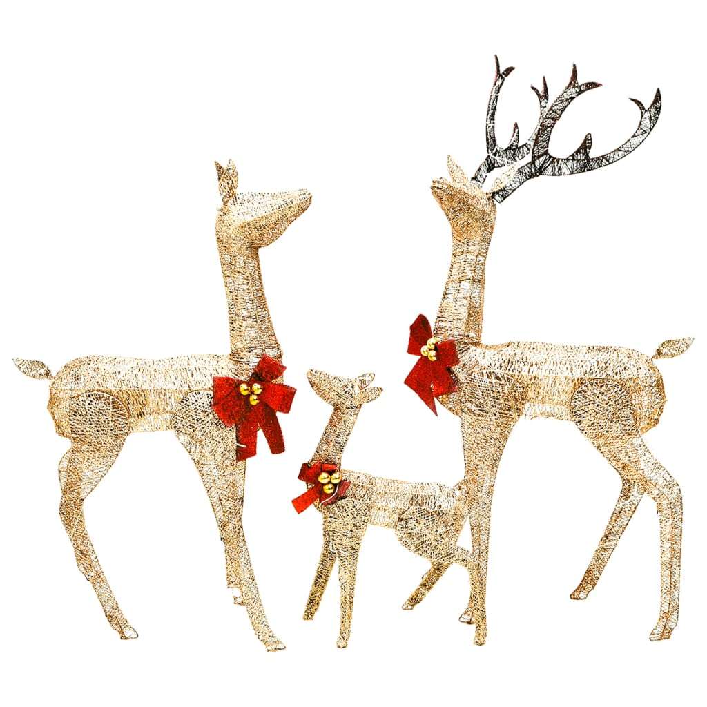 Reindeer Family Christmas Decoration Gold 201 LEDs