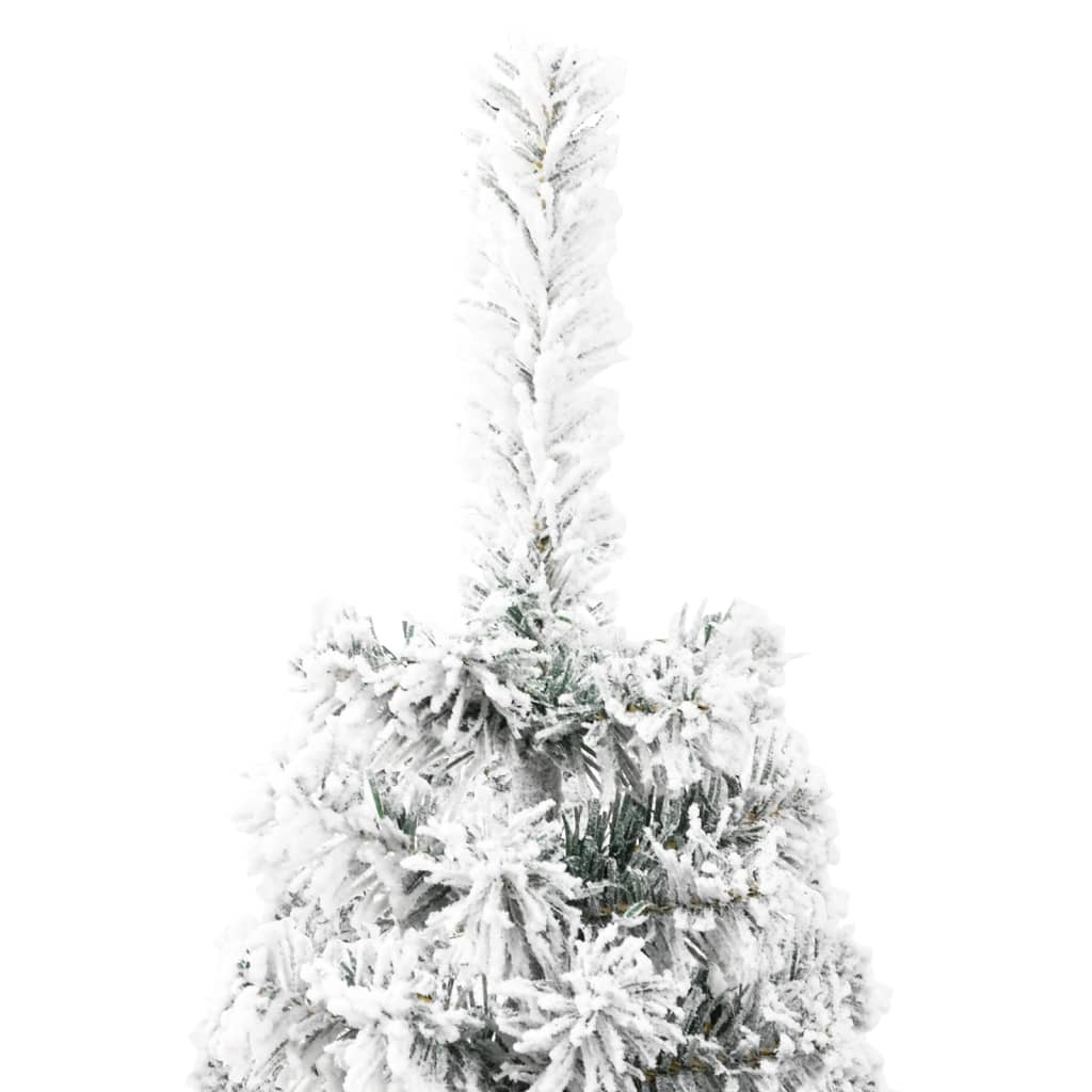Slim Artificial Half Christmas Tree with Flocked Snow 47.2"