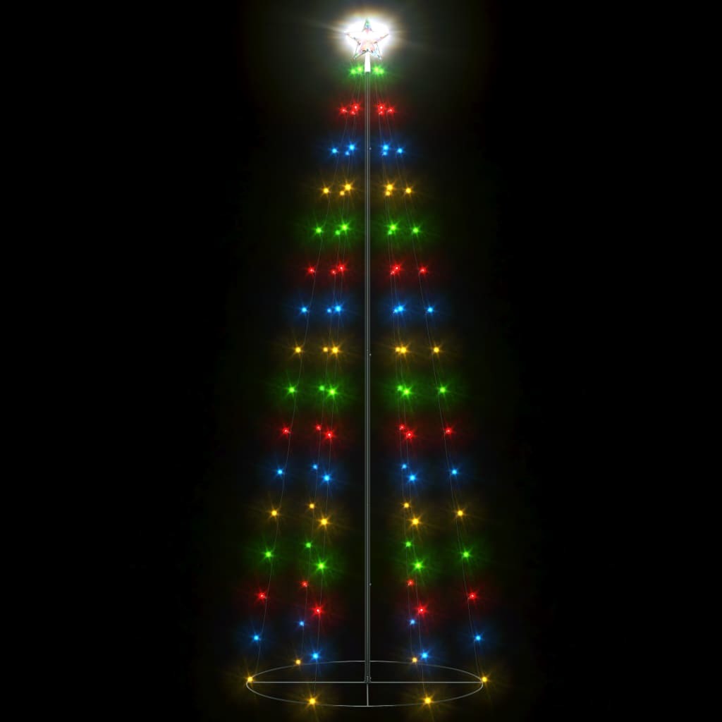 Christmas Cone Tree 100 Colorful LEDs Decoration 27.6"x70.9"