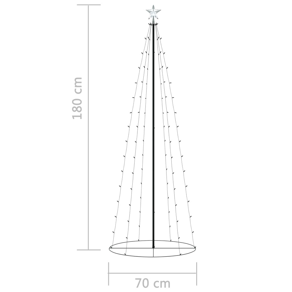 Christmas Cone Tree 100 Colorful LEDs Decoration 27.6"x70.9"