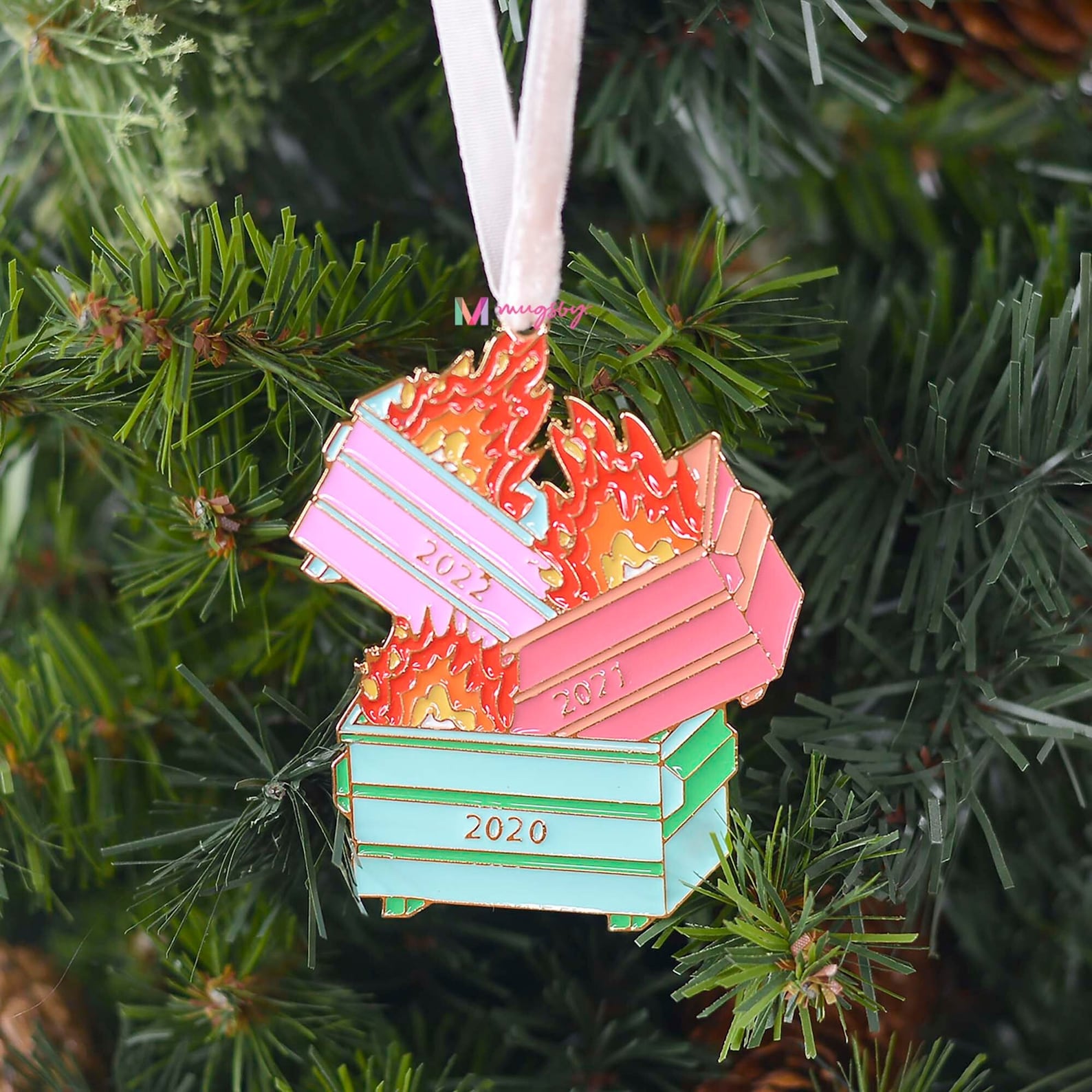 Christmas Ornament, Dumpster Fire Ornament, 2022 Dumpster Fire, Funny Christmas Ornament, Dumpster Fire Patch, 2021 Christmas Ornament